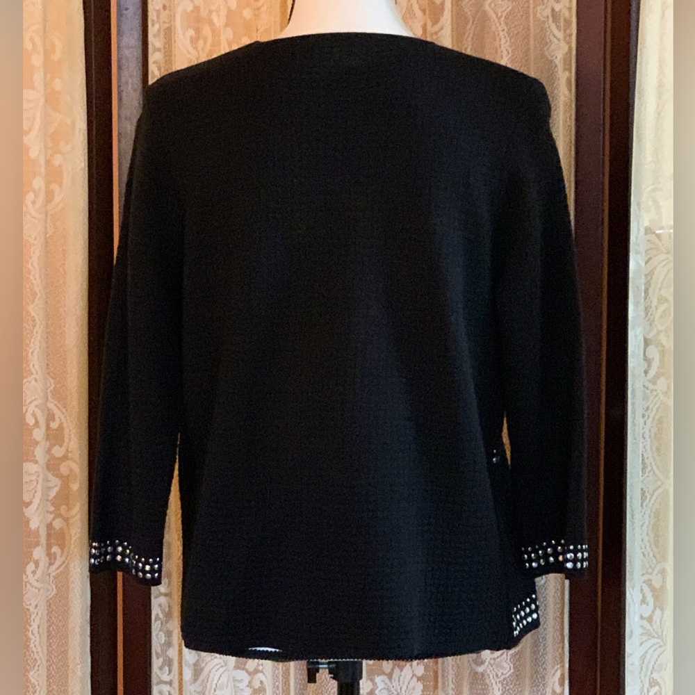 ALFRED DUNNER WAFFLE TEXTURE OPEN FRONT CARDIGAN - SZ PETITE MEDIUM - Picture 7 of 7